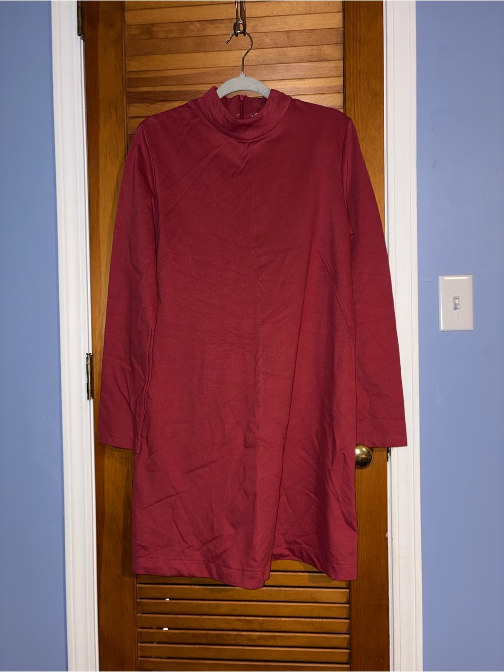Zara Burgundy Mock Neck Long Sleeve Trench Coat